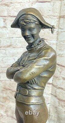 100% Solid Bronze Art Style New Scarpin Buffoon Clown Sculpture Figure