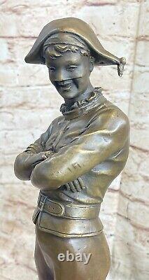 100% Solid Bronze Art Style New Scarpin Buffoon Clown Sculpture Figurine