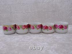 11 Decorative Pieces of Rose Porcelain Set Art Nouveau Style Chrysanthemum Cäcilie