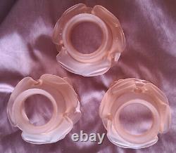 3 Tulips Roses Glass Glass Rose For Lamp / Chandelier Style Art Nouveau