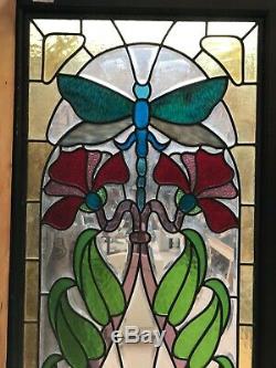 3 Windows 1900 Art Nouveau Style With Butterfly