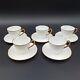 5 Limoges Porcelain Coffee Cups Feuillade Art Nouveau Style Gold Rim