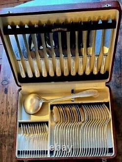 53-Piece Silver-Plated Metal Cutlery Set by Orbrille, 18/84 Art Nouveau Style