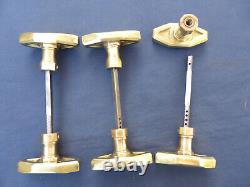 6 Brass Art Deco Style New Square Interior Door Handles to Screw LB