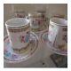 6 Cups Ceramic Porcelain Style Art Nouveau Decoration 20th Pn France N60
