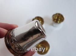 6 solid silver liqueur glasses Minerve art nouveau style iris 1900