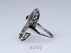 835 Silver Old Style Art Nouveau Ring with 0.40 CT Ruby