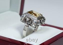 900 Silver Ancient Art Nouveau Citrine Handmade Ring