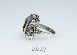 900 Silver Ancient Art Nouveau Citrine Handmade Ring