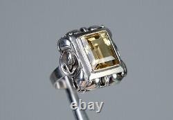 900 Silver Ancient Art Nouveau Citrine Handmade Ring