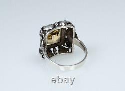 900 Silver Ancient Art Nouveau Citrine Handmade Ring