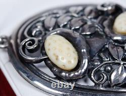 900 Silver Art Nouveau Style XXL Pendant with Sculpture