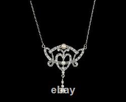 9901685 925 Silver Art Nouveau Style Necklace with Geometric Swarovski Stones.
