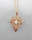 9906019-ds 925er Red Gold Opal Necklace In Art Nouveau Style
