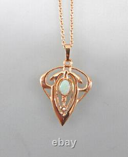 9906019-ds 925er Red Gold Opal Necklace in Art Nouveau Style