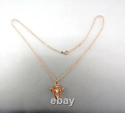 9906019-ds 925er Red Gold Opal Necklace in Art Nouveau Style