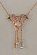 9906043-ds 925er Gold Red Silver Art Nouveau Style Necklace With Pearl Opal