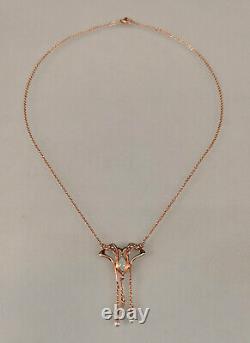 9906043-ds 925er Gold Red Silver Art Nouveau Style Necklace With Pearl Opal