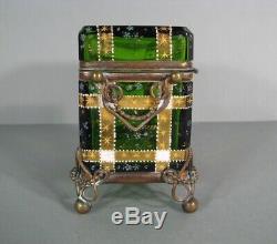 A Former Box Jewelry Art Nouveau Glass Enameled Bohemian Glassworks Moser