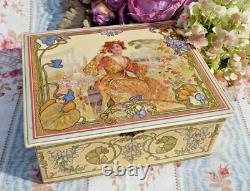 ANTIQUE BOX ice-like Art Nouveau style Mucha around 1900