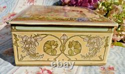 ANTIQUE BOX ice-like Art Nouveau style Mucha around 1900