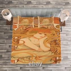 Abstract Art Nouveau Style Woman Bedspread