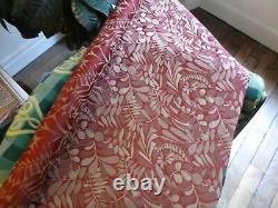 Ameub Fabric. Two-coloured Damascus, Art Nouveau Style Red Satin Background Lelièvre L170x133