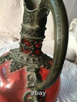 Ancienne Aguiere In Red Verre And Etan 19th Style Renewance Art New