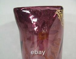 Ancient Glass Vase Glazed Style Art Nouveau Decor Fleur Montjoye Legras Pantin