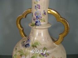 Ancient Porcelain Vase Paint Decor Flowers Epoque 1900 Art Nouveau Style