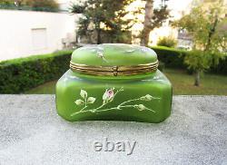 Ancient Superb Box Or Candy In Enamelled Glass Style Legras Art Nouveau