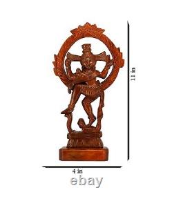 Ancient Wood Style Nataraj Model Statue For Home Desk Decor