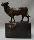 Animal Sculpture Bull In Art Deco Style And Art Nouveau Style In Solid Bronze