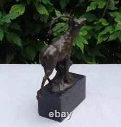 Animal Sculpture Deer Hunter Art Deco Style Art Nouveau Bronze m