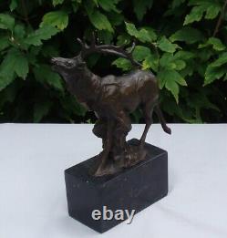 Animal Sculpture Deer Hunter Art Deco Style Art Nouveau Bronze m