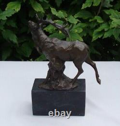 Animal Sculpture Deer Hunter Art Deco Style Art Nouveau Bronze m