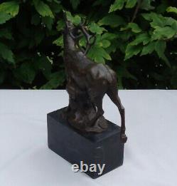 Animal Sculpture Deer Hunter Art Deco Style Art Nouveau Bronze m