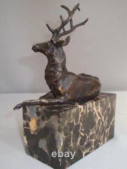 Animal Sculpture Deer Hunting Art Deco Style Art Nouveau Bronze