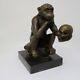 Animal Sculpture Statue In Art Deco Style, Solid Bronze