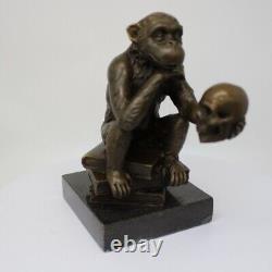 Animal Sculpture Statue in Art Deco Style, Solid Bronze