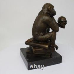 Animal Sculpture Statue in Art Deco Style, Solid Bronze