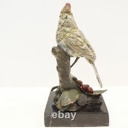 Animalier Bird Sculpture Statue in Solid Bronze Art Deco Style Art Nouveau Style