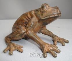 Animalier Frog Statue Sculpture in Art Deco Style Art Nouveau Bronze
