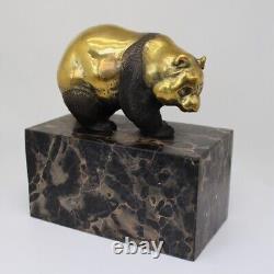 Animalier Style Art Deco Style Art Nouveau Solid Bronze Panda Sculpture Statue