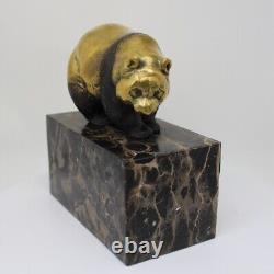 Animalier Style Art Deco Style Art Nouveau Solid Bronze Panda Sculpture Statue