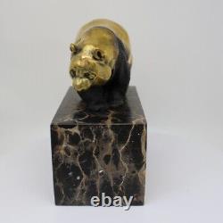 Animalier Style Art Deco Style Art Nouveau Solid Bronze Panda Sculpture Statue