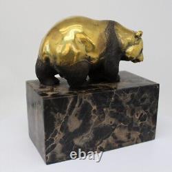 Animalier Style Art Deco Style Art Nouveau Solid Bronze Panda Sculpture Statue