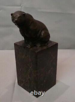 Animalier Style Solid Bronze Animal Sculpture Art Deco Style Art Nouveau