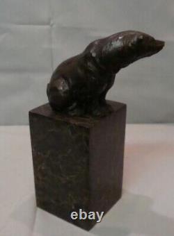 Animalier Style Solid Bronze Animal Sculpture Art Deco Style Art Nouveau