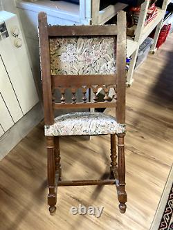 Antique Chair Armchair Style Henry II Tapesser Vintage Furniture Lion's Head